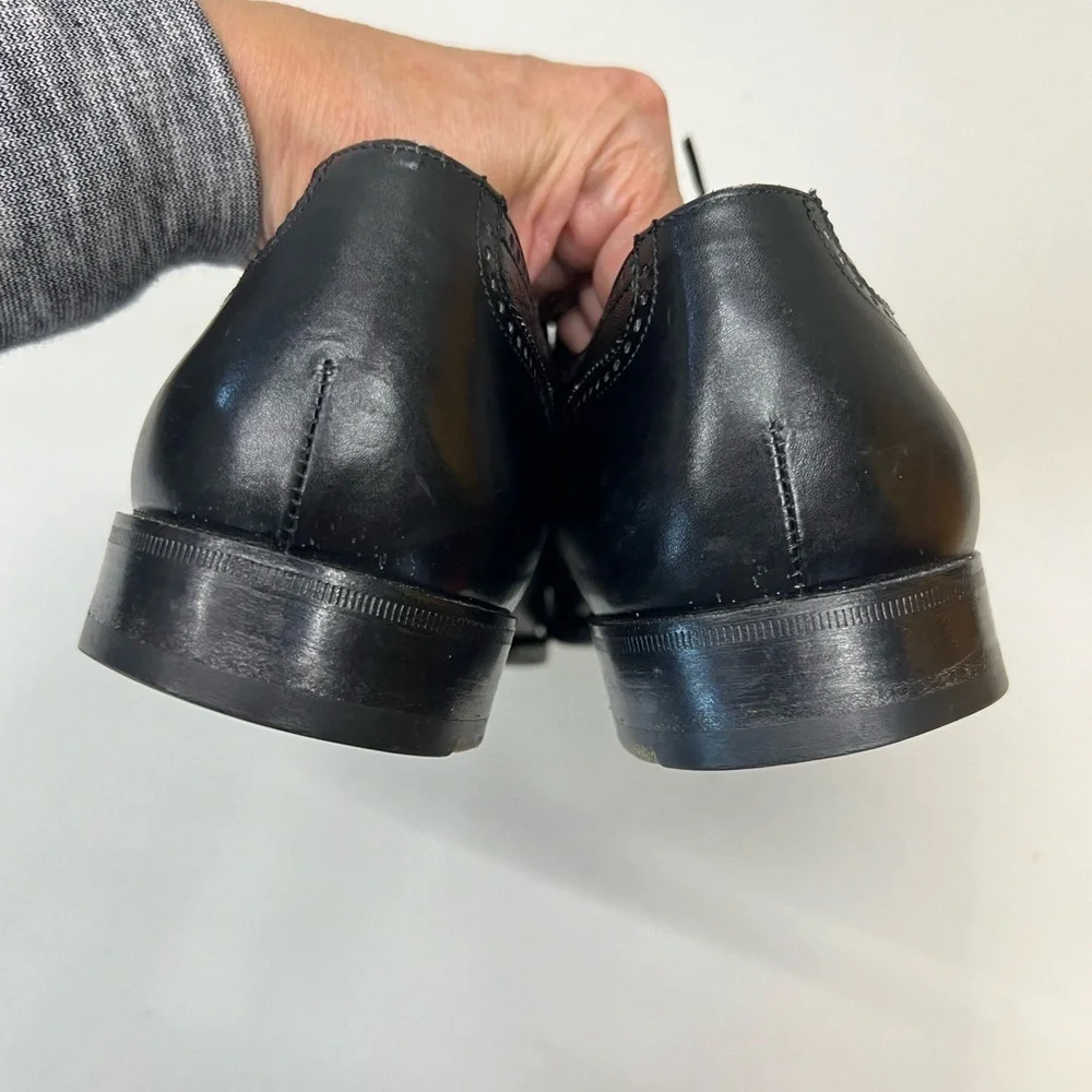 Bruno‎ Magli Charles Oxford Black Leather Shoes Size 8W